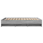 Bed Frame without Mattress Grey Sonoma 120x200 cm Engineered Wood 3295665