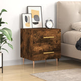 Bedside Cabinet Smoked Oak 40x35x47.5 cm Engineered Wood 827286