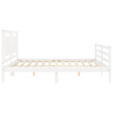Bed Frame without Mattress White Super King Size Solid Wood 3194067