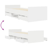 Bed Frame with Storage White 80 x 200 cm Engineered Wood 3429509