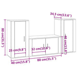 3 Piece TV Cabinet Set White Engineered Wood 3188526