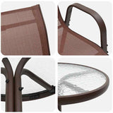 Garden Bistro Set 3 pcs Brown Steel 42003980
