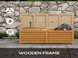 292L Outdoor Storage Box, Wooden Deck Box Garden Storage Container for Balcony, Porch, Poolside, T3398P318721