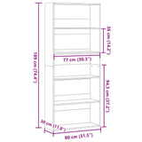 Book Cabinet Black 80x30x189 cm Engineered Wood 3314670