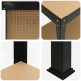 Workbench Black 81 x 41 x 145 cm Engineered Wood and Metal 42020131
