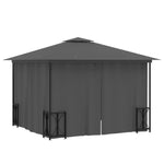 Gazebo with Sidewalls&Double Roofs 3x3 m Anthracite 318541