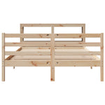 ZNTS Bed Frame without Mattress 135x190 cm Double Solid Wood Pine 3305816