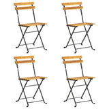 Bistro Chair Set of 4 Brown, Black Solid Acacia wood, Steel 313161