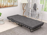 Single Steel Frame Folding Bed, with Wheels - Black/Grey T3398P343505
