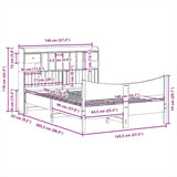 Bed Frame without Mattress 140x200 cm Solid Wood Pine 3323377