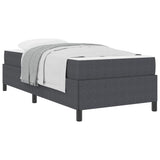 Bed Frame with Mattress Dark Grey 90 x 200 cm Fabric 3399101