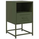 ZNTS Bedside Cabinets 2 pcs Olive Green 36x39x60.5 cm Steel 846563