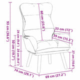 Relaxing Chair Yellow 69 x 74 x 93 cm Velvet 42001841