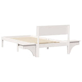 Bed Frame with Headboard White 90 x 190 cm Solid Pine Wood 873470