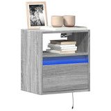 TV Wall Cabinet with LED Lights Grey Sonoma 41x31x45 cm 852323