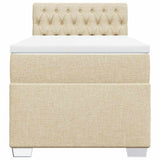 Box Spring Bed with Mattress Cream 100x200 cm Fabric 3285811