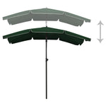 Garden Parasol with Pole 200x130 cm Green 315552