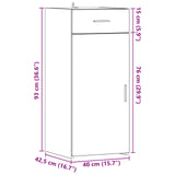 Storage Cabinet Old Wood 40 x 42.5 x 93 cm Engineered Wood 8009601