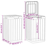 Outdoor Garbage Bin Brown 38x38x65 cm PP 364226