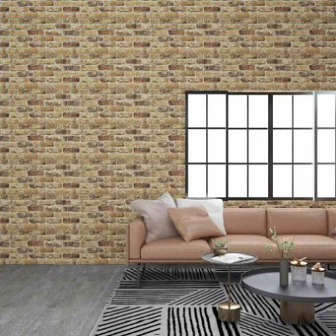 ZNTS 3D Wall Panels with Dark Sand Brick Design 10 pcs EPS 147202