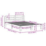 Bed Frame without Mattress White 120x190 cm Small Double Solid Wood Pine 855571