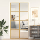 Interior Door Slim Golden 102.5x201.5 cm Tempered Glass and Aluminium 155143