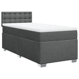 Box Spring Bed with Mattress Dark Grey 90x200 cm Fabric 3285786