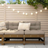Garden Middle Sofas 2 pcs Honey Brown Solid Wood Pine 825516