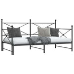 ZNTS Daybed with Trundle without Mattress Black 100x200 cm Steel 4104677