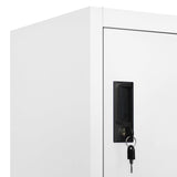 Locker Cabinet White 90x40x180 cm Steel 339828