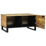 Coffee Table Brown and Black 80 x 50 x 40 cm Solid Acacia wood 4017940
