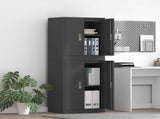 Storage Cabinet 2 pcs Black 60 x 40 x 160 cm Steel Lockable 3438747