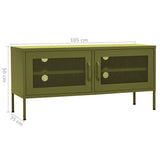 TV Cabinet Olive Green 105x35x50 cm Steel 336234