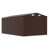 Garden Shed Brown Galvanised steel Large Durable Garden Shed 143347