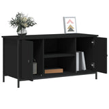 ZNTS TV Cabinet Black 100x40x50 cm Engineered Wood 832763