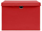 Storage Boxes with Lids 10 pcs Red 32x32x32 cm Fabric 288364