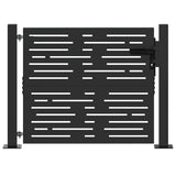 Garden Gate with Lock Black 110 x 105 cm Powder-Coated Steel 42015899