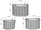 Planter Basket GENDT 3 pcs Natural Brown Kubu Rattan 42020956