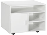 Multi-Storage Printer Stand Unit Office Desk Side Mobile Storage w/ Wheels Modern Style 60L x 50W x T3398P344425