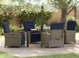 Garden Dining Set with Cushion 5 pcs Grey Poly Rattan 3380361