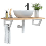 Basin Shelf Wall Mounted Steel and Solid Wood Acacia 3302666