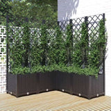Garden Planter with Trellis Black 120x120x136 cm PP 318277