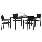 Garden Dining Set 5 pcs Black Powder-Coated Steel 3379152