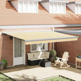 Retractable Awning Orange and white 450 x 300 cm Fabric, Metal 3330864