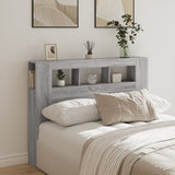 LED Headboard Grey Sonoma 140x18.5x103.5 cm Engineered Wood 837349