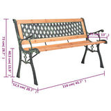 Garden Bench 116 cm Cast Iron and Solid Wood Fir 319571