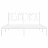 Metal Bed Frame without Mattress with Headboard White 160x200cm 376180