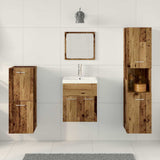 Bathroom Furniture Set with Door 5 pcs Old Wood Engineered Wood 3332598