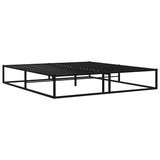Bed Frame Black Powder-coated metal Double Durable Bed Frame 324788