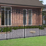 ZNTS Garden Fence with Spear Top Black 222 cm Powder-coated Steel 151088